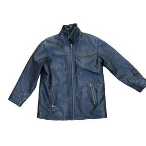 Danier Leather Jacket Large Genuine Leather Long Coat